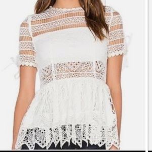 Alexis lace peplum white top. Never worn!
